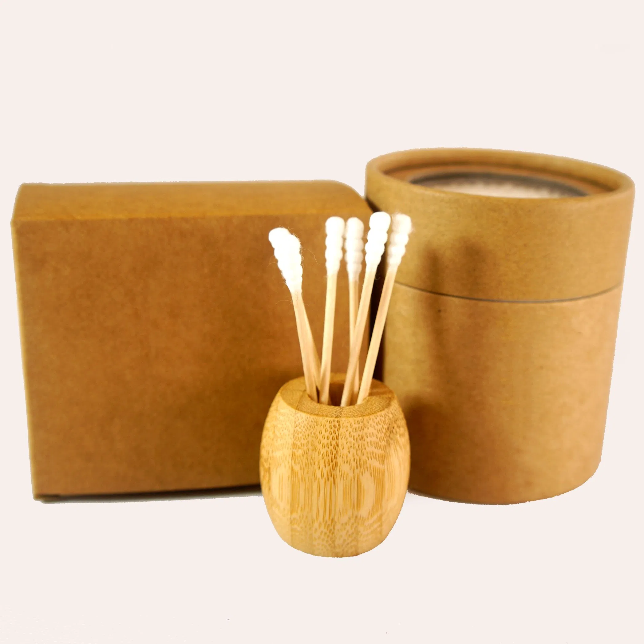 100% Natural Bamboo Cotton Buds Swabs with Strong Cleaning Ability