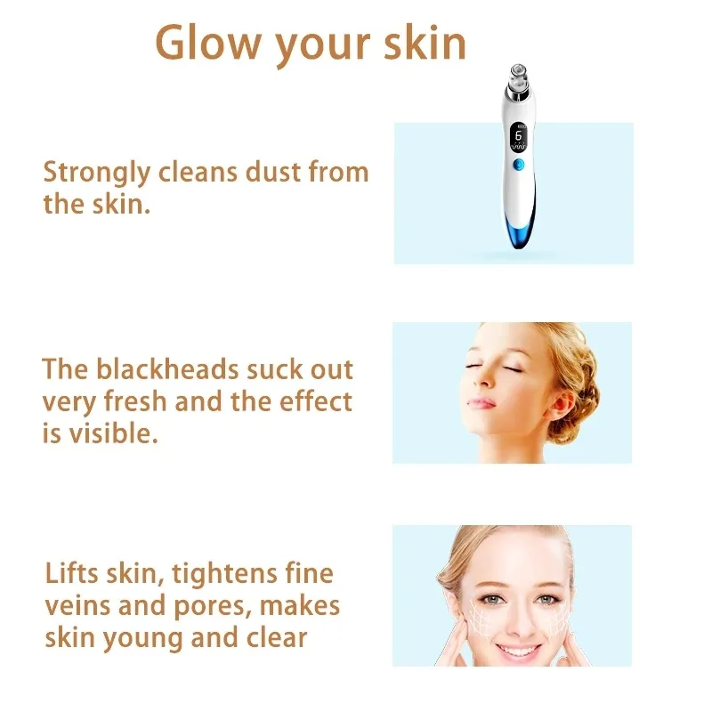 2020 Beauty Machine Pore Clean Pimple Vacuum Extract Blackhead Remover