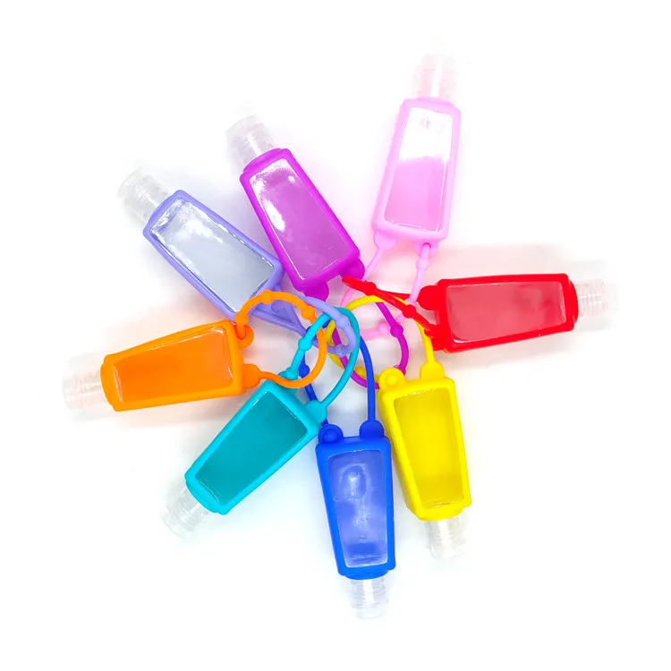 30ml Hand Sanitizer Plastic Bottle with Silicone Holder Flip Cap