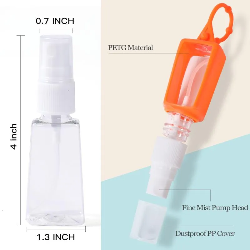 30ml Hand Sanitizer Plastic Bottle with Silicone Holder Flip Cap