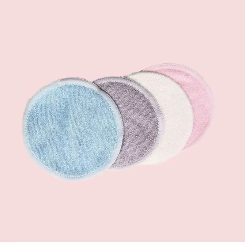 70% Bamboo Terry 30% Cotton Velvet Double Side Reusable Facial Puff Wash Cleaning Pad