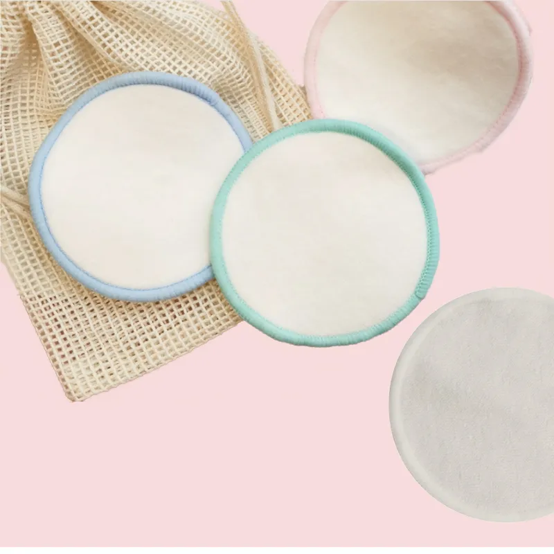 70% Bamboo Terry 30% Cotton Velvet Double Side Reusable Facial Puff Wash Cleaning Pad