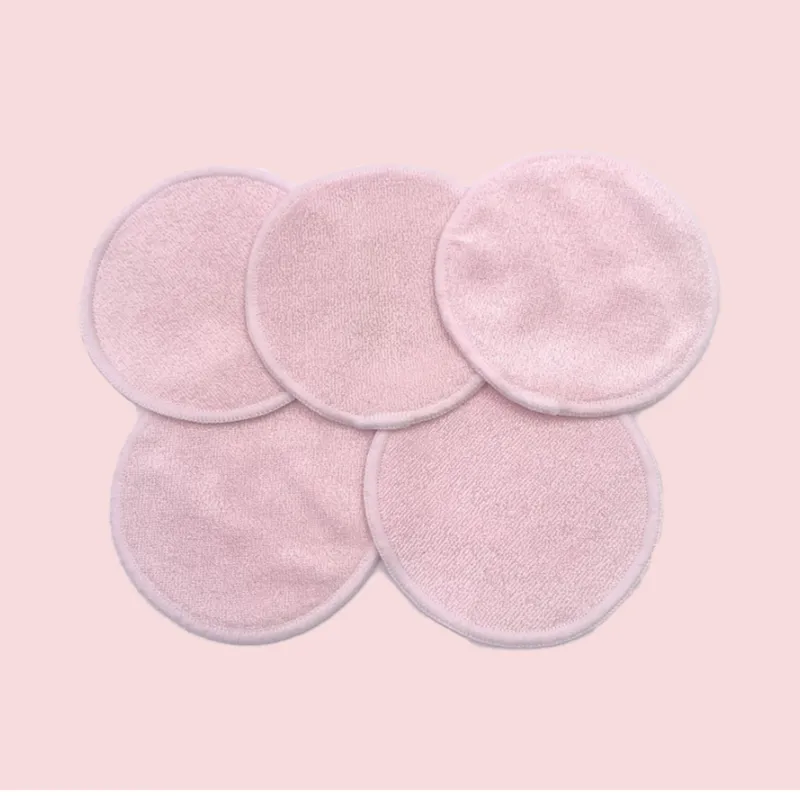 70% Bamboo Terry 30% Cotton Velvet Double Side Reusable Facial Puff Wash Cleaning Pad
