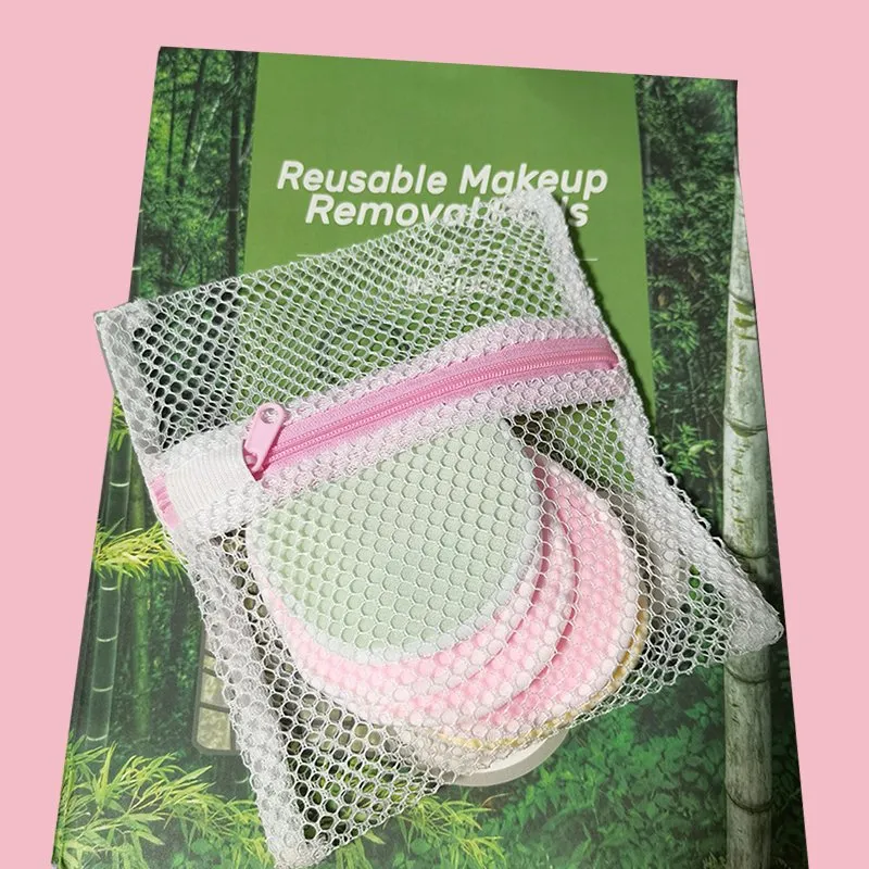 70% Bamboo Terry 30% Cotton Velvet Double Side Reusable Facial Puff Wash Cleaning Pad