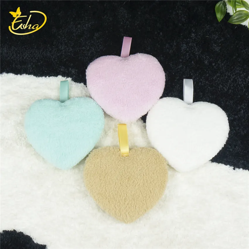 Beauty Tools Peach Heart Cleansing Makeup Remover Single Flocking Powder Puff