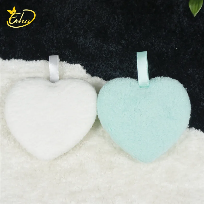 Beauty Tools Peach Heart Cleansing Makeup Remover Single Flocking Powder Puff