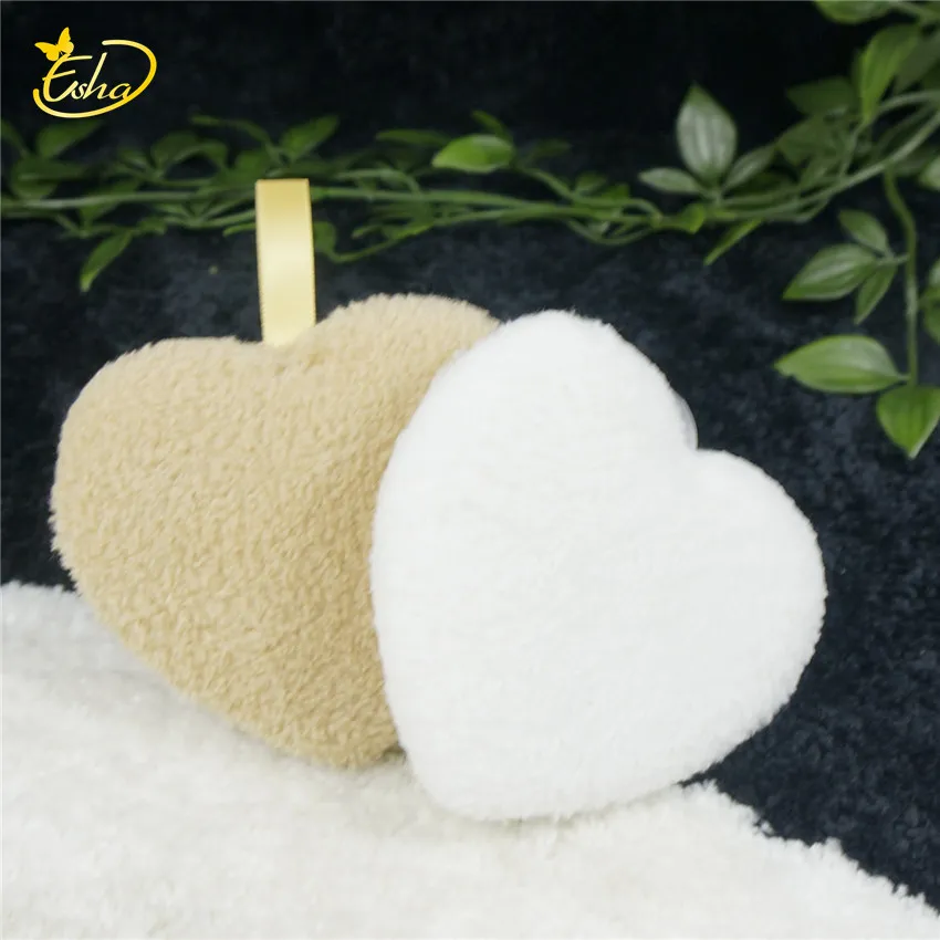 Beauty Tools Peach Heart Cleansing Makeup Remover Single Flocking Powder Puff