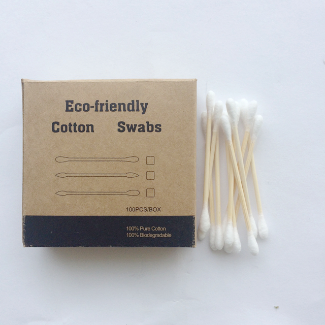Biodegradable Bamboo Cotton Buds with Eco-Friendly and BPA Free OEM Approval
