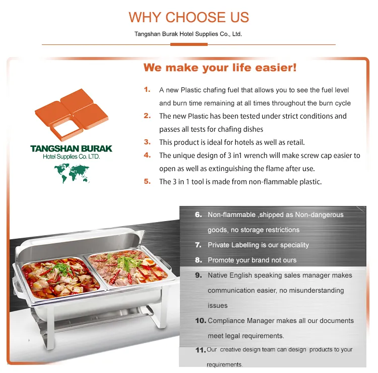 Buffet Heat 6 Hour Liquid Wick Chafing Dish Fuel Food Warmer