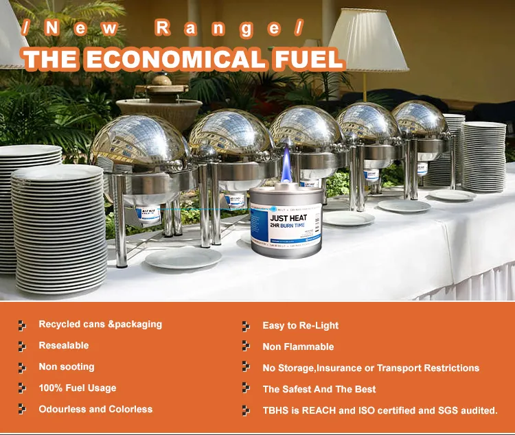 Catering Reach Certificate Long Burning Chafing Fuel Buffet Food Warming