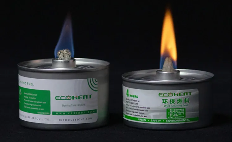China Best Supplier 6 Hr Safe Hot Pot Burner / Deg Chafing Wick Fuel for Restaurant Hotel and Camping