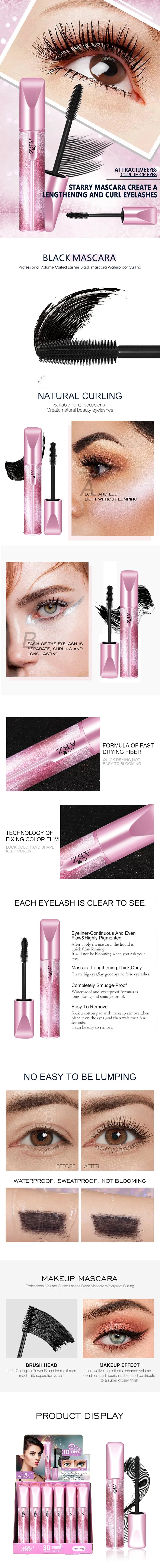 Cosmetics Black Mascara Private Label Fiber Lash Mascara Eyelash Brush Custom Mascara