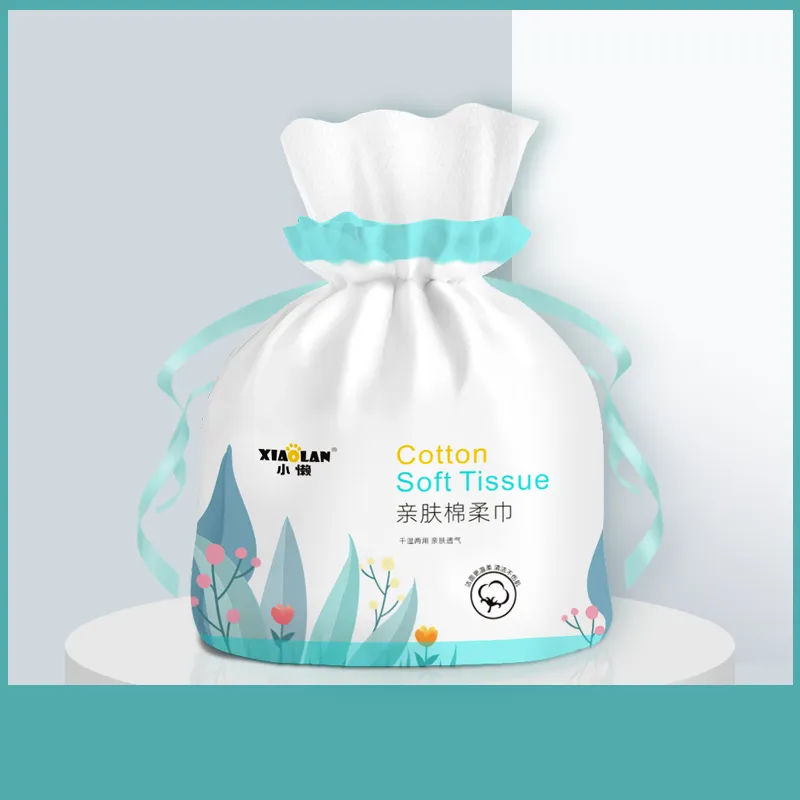 Dingcheng Non-Woven Cotton Soft Facial Tissue Non-Irritating 50PCS/Pack Eco-Friendly Factory Supply