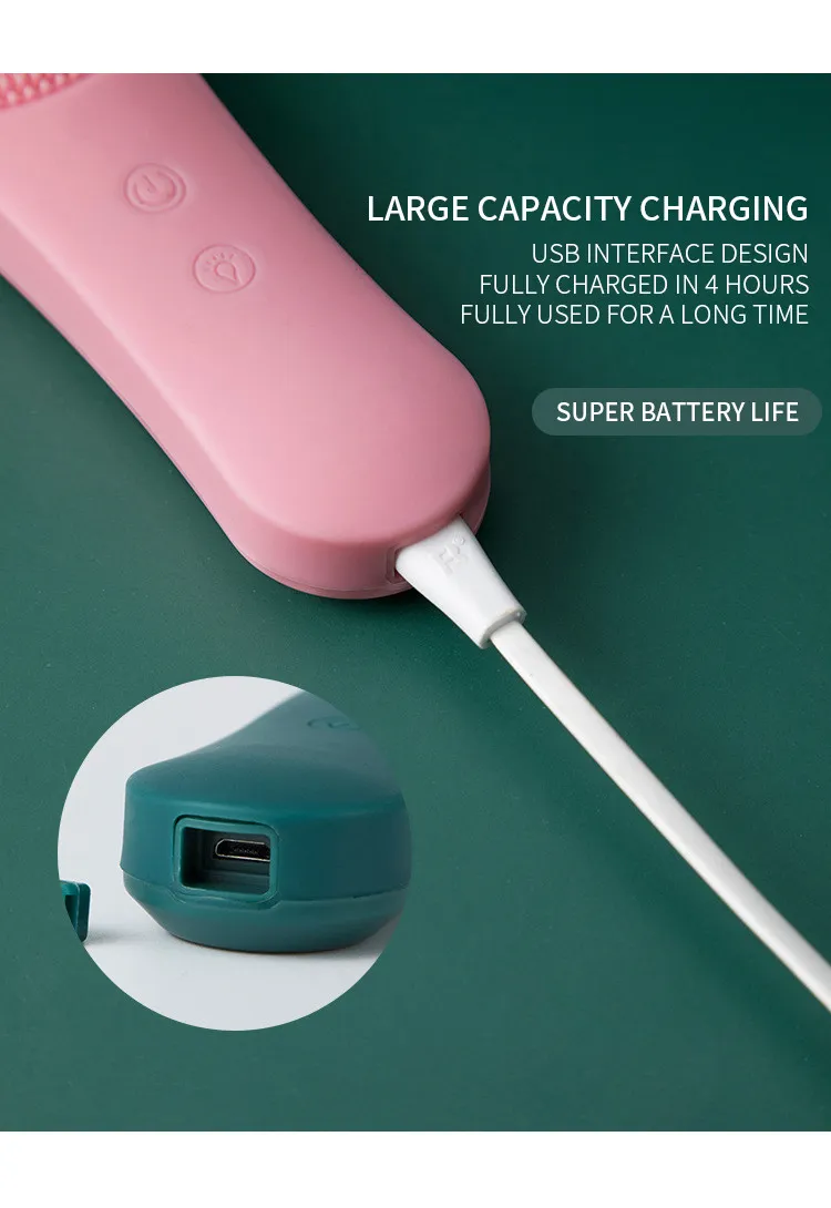 Electric Facial Cleansing Brush 3 LED Photon Silicone Sonic Face Brush Deep Cleansing Exfoliating Removing Blackhead