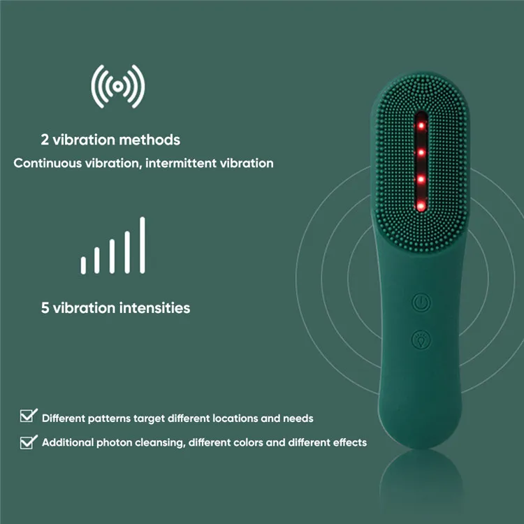 Electric Facial Cleansing Brush 3 LED Photon Silicone Sonic Face Brush Deep Cleansing Exfoliating Removing Blackhead