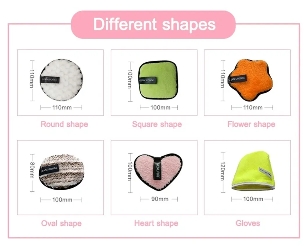 Face Cleaning Sponge Makeup Remover Puff Cute Oval Microfiber Cotton Wipes Facial Cleansing Sponge Puff