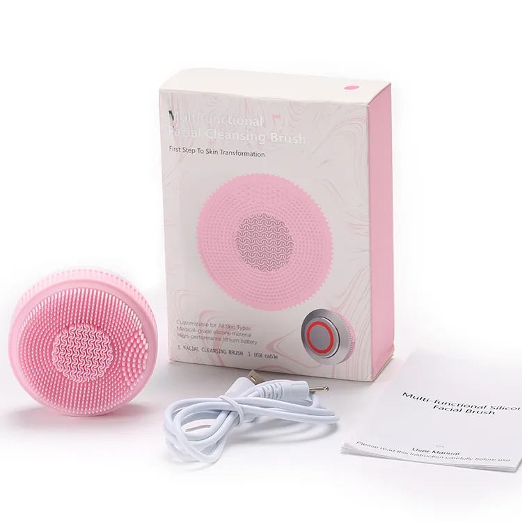 Facial Cleansing Brush Soft Silicone Waterproof Sonic Vibrating Face Brush for Deep Cleansing Gentle Exfoliating and Massaging