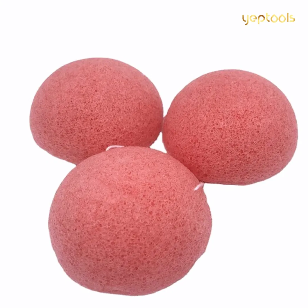 Factroy Customized 100% Natural Sakura Freeze-Drying Konjac Facial Cleasing Sponge Puff