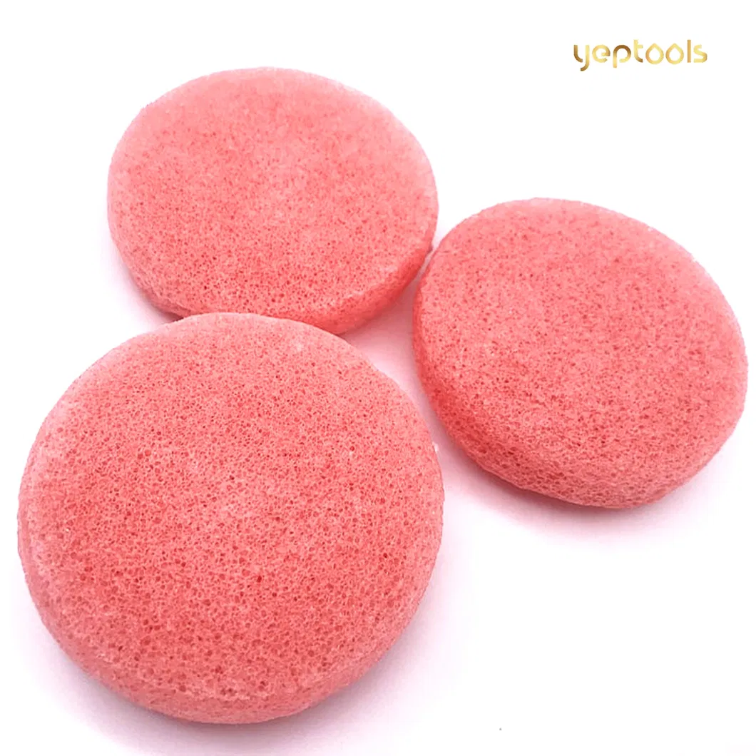 Factroy Customized 100% Natural Sakura Freeze-Drying Konjac Facial Cleasing Sponge Puff
