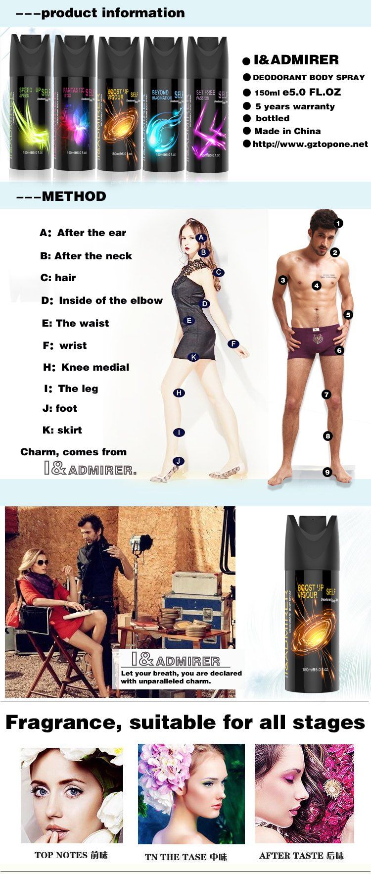 Fashion Cosmetics Perfume with Water Base for Women and Men