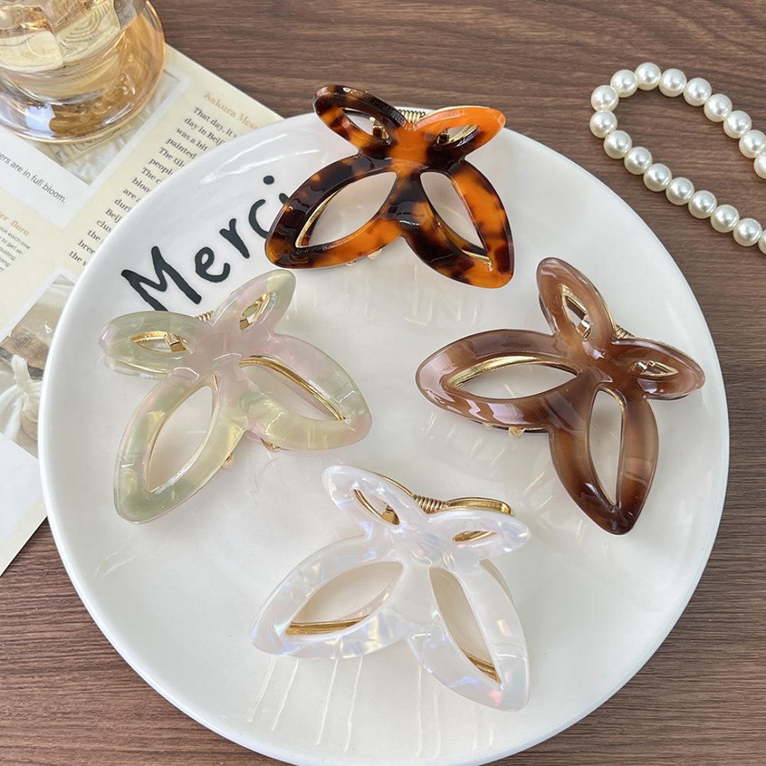 New Custom Logo Mini Fashion 6.5cm Acetate Alloy Butterfly Girls Hair Claw Clips Sweet Wedding for Women Hair Accessories