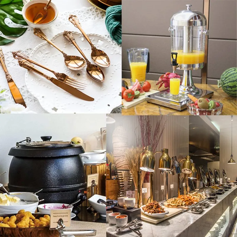 Kitchen Accessory Hammered 4L Copper Rose Gold Hotel Cater Equipment Modern Wedding Party Service Chafing Dish for Sale Arabic Electric Cooking Buffet Stove