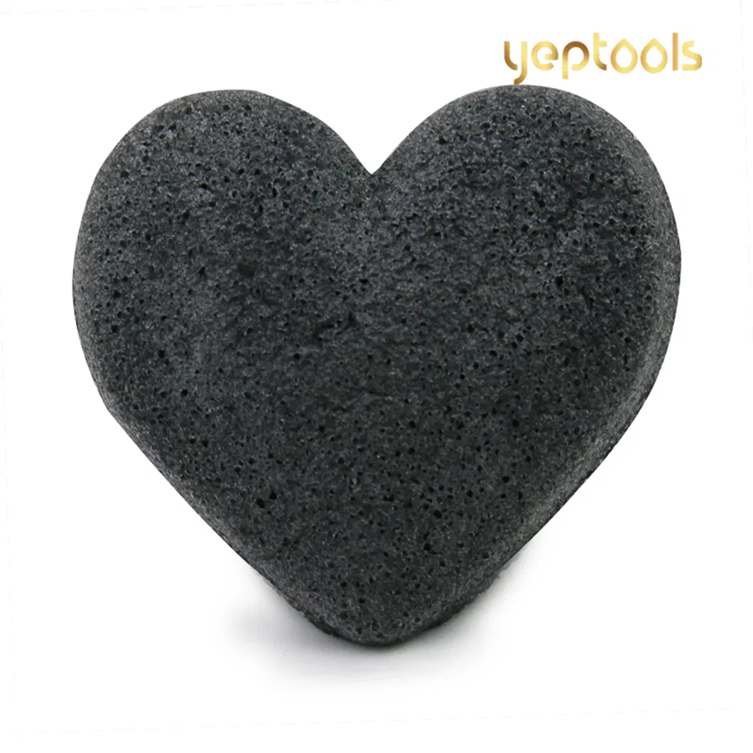 New Arrival Heart Shape Bamboo Charcoal Konjac Facial Cleansing Sponge Puff