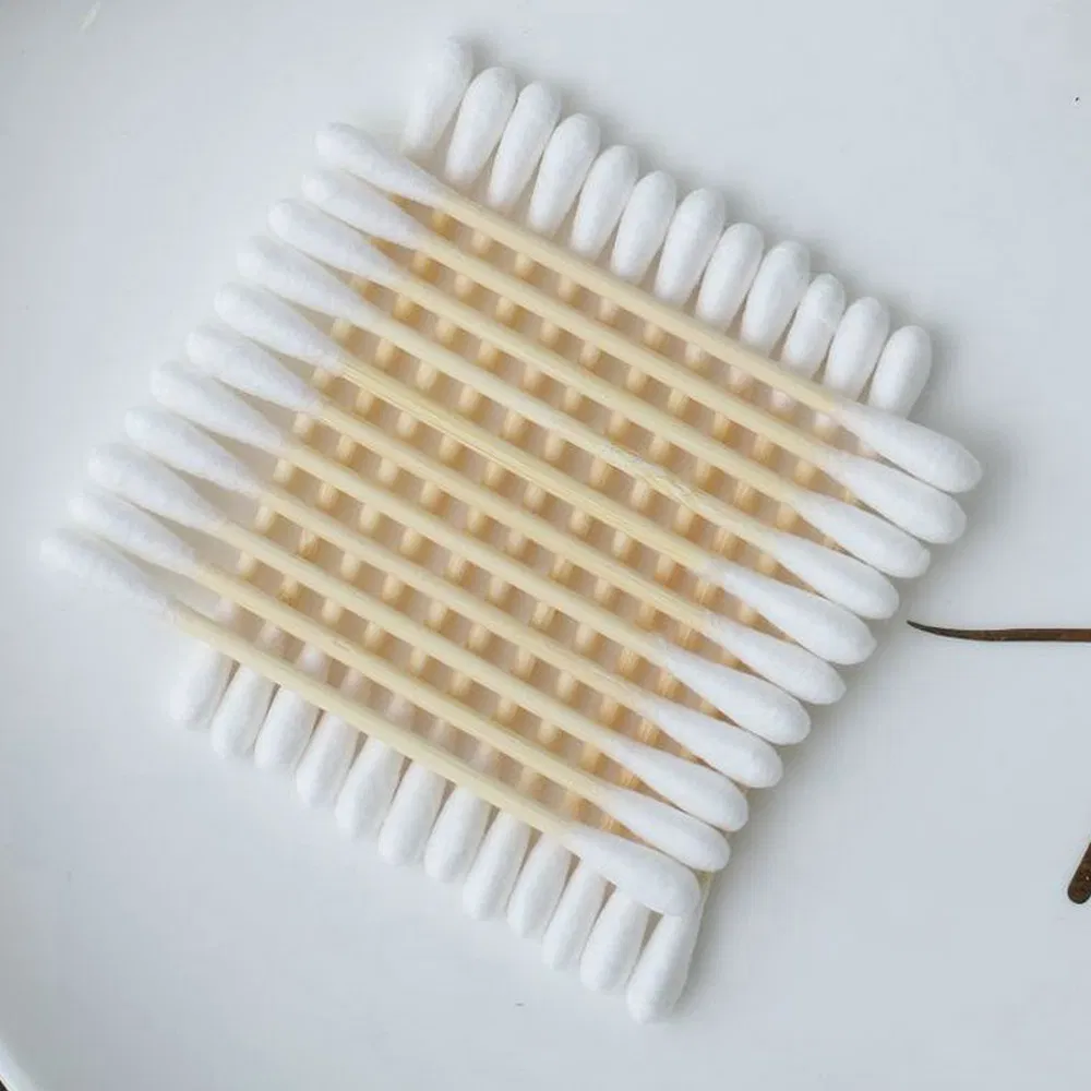 OEM Private Logo Printed on Packages Hotel Used Bamboo Cotton Buds