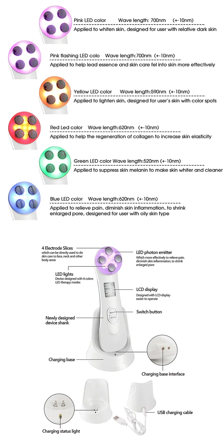Personal RF EMS LED Beauty Machine Face Slimming Wrinkle Removal Skin Care Device