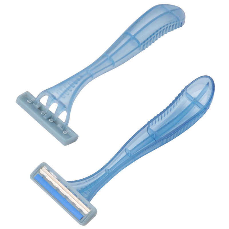 Plastic Shaving Razor with Triple Blade Shaver