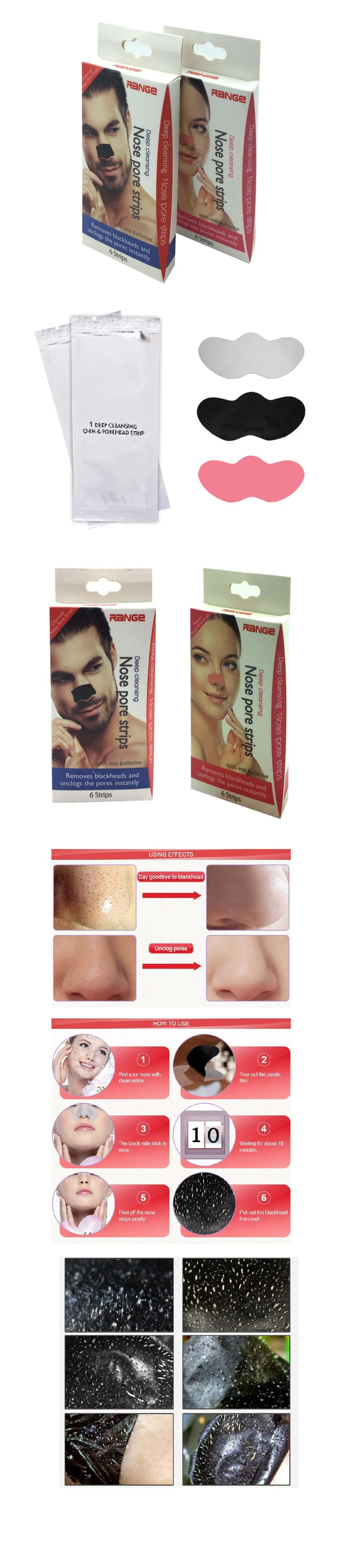 Private Label Nose Cleaner Pore Mask Peel off Bamboo Charcoal Magnetic Blackhead Removal Black Nose Strips