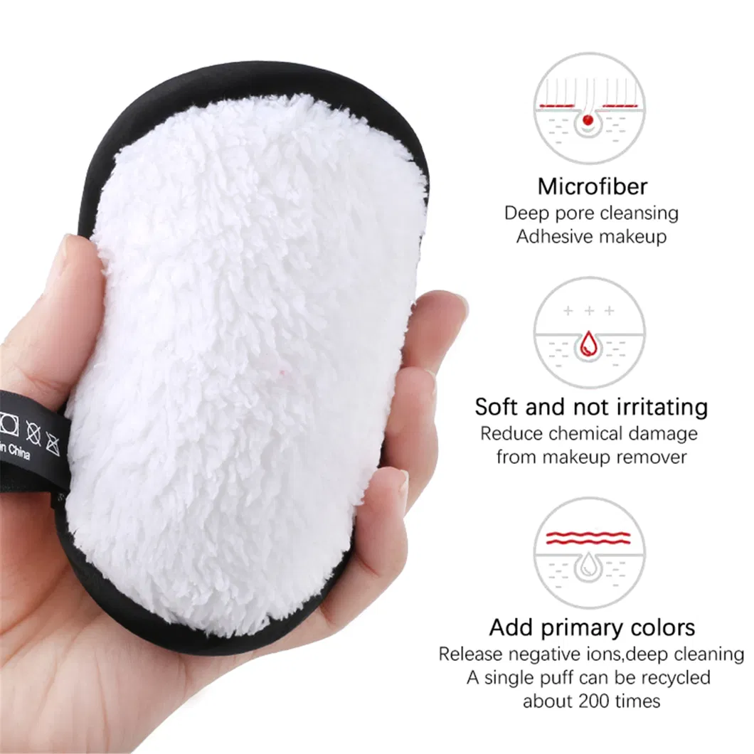 Reusable Facial Cleaning Microfiber Organic Cotton Cosmetic Make up Powder Remover Puff