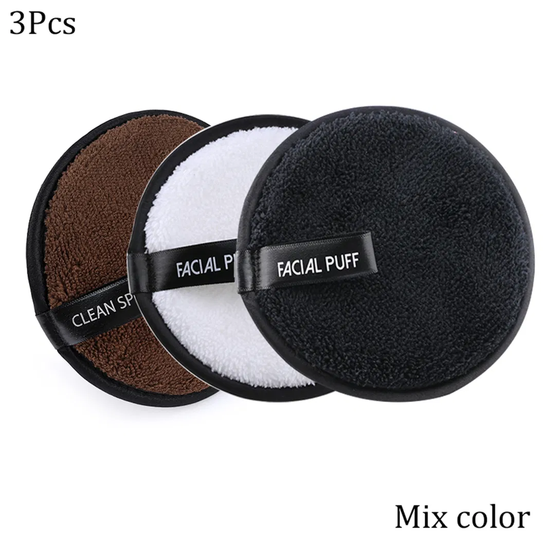Reusable Facial Cleaning Microfiber Organic Cotton Cosmetic Make up Powder Remover Puff