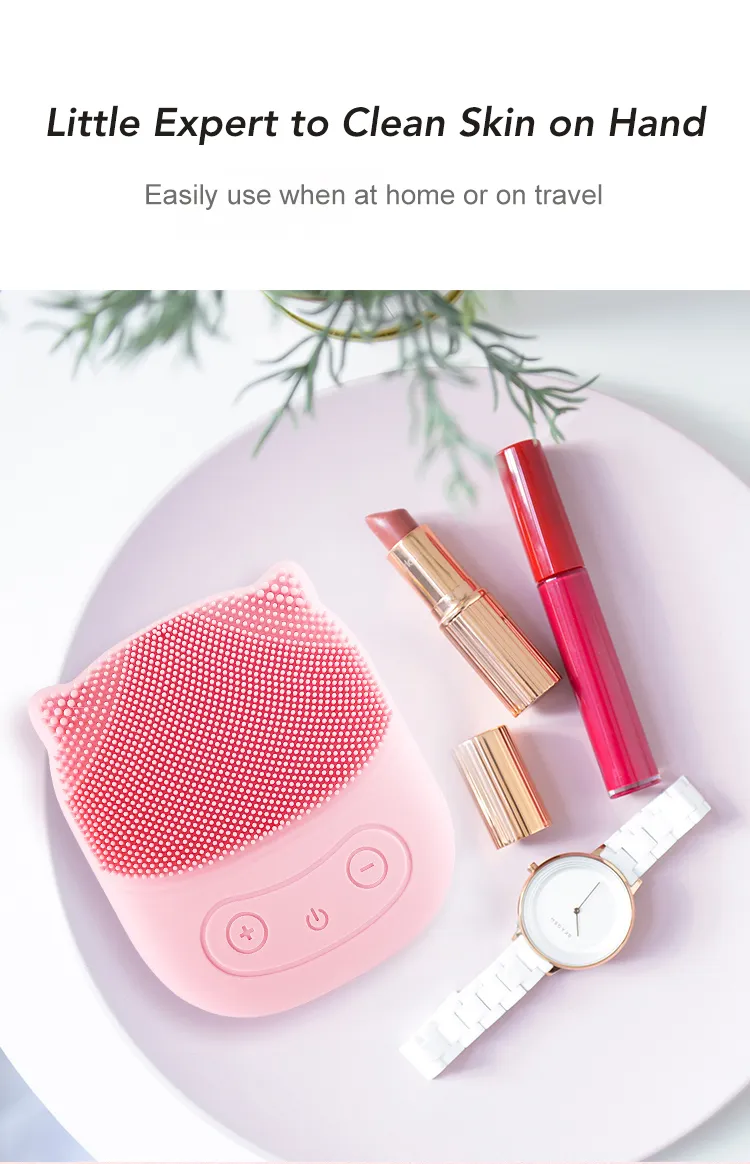 Silicone Sonic Face Cleaner Deep Pore Cleaning Skin Massager Face Cleansing Brush Device Mini Electric Facial Cleansing Brush