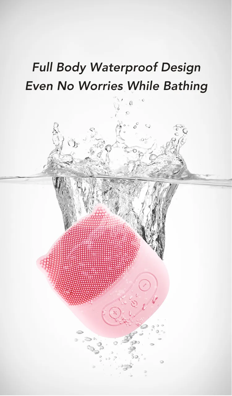 Silicone Sonic Face Cleaner Deep Pore Cleaning Skin Massager Face Cleansing Brush Device Mini Electric Facial Cleansing Brush