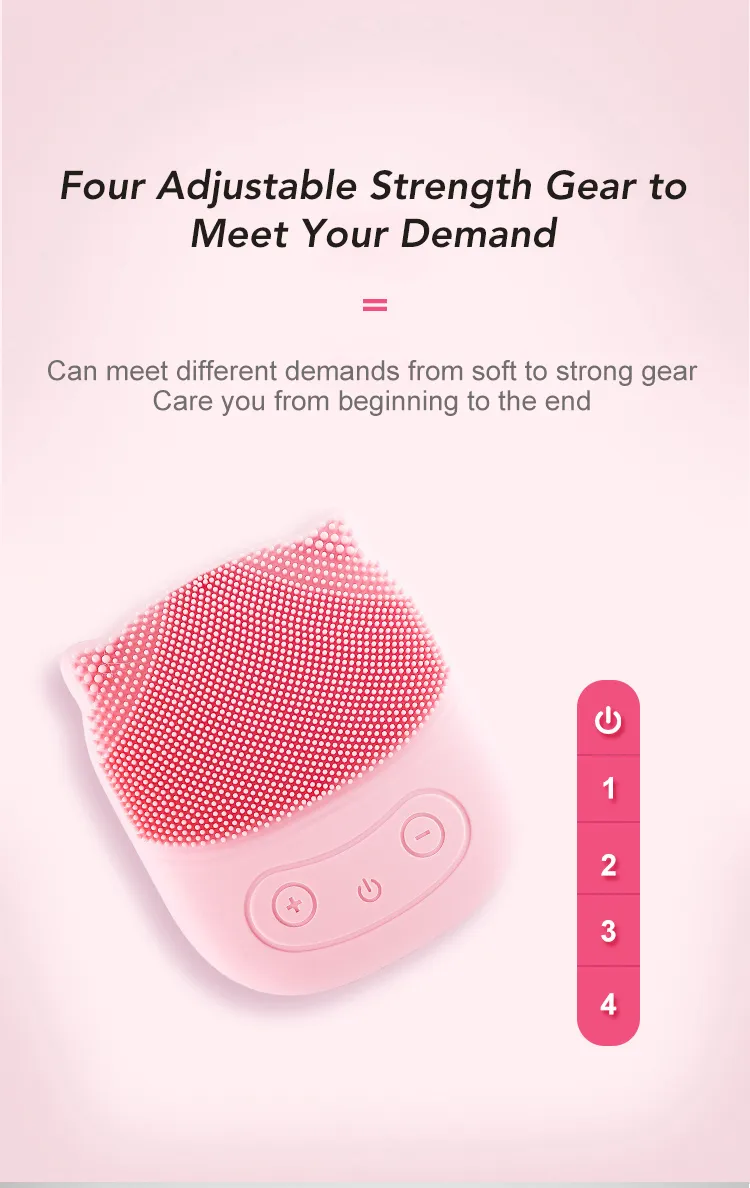 Silicone Sonic Face Cleaner Deep Pore Cleaning Skin Massager Face Cleansing Brush Device Mini Electric Facial Cleansing Brush