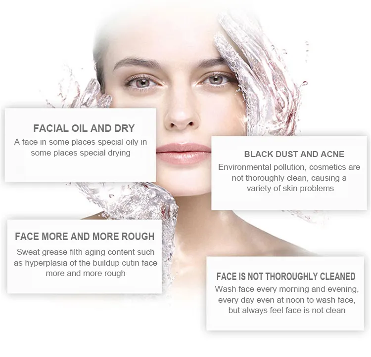 Soft Silicone Facial Brush Deep Cleansing Gentle Exfoliating Massaging Vibrating Sonic Facial Cleansing Brush