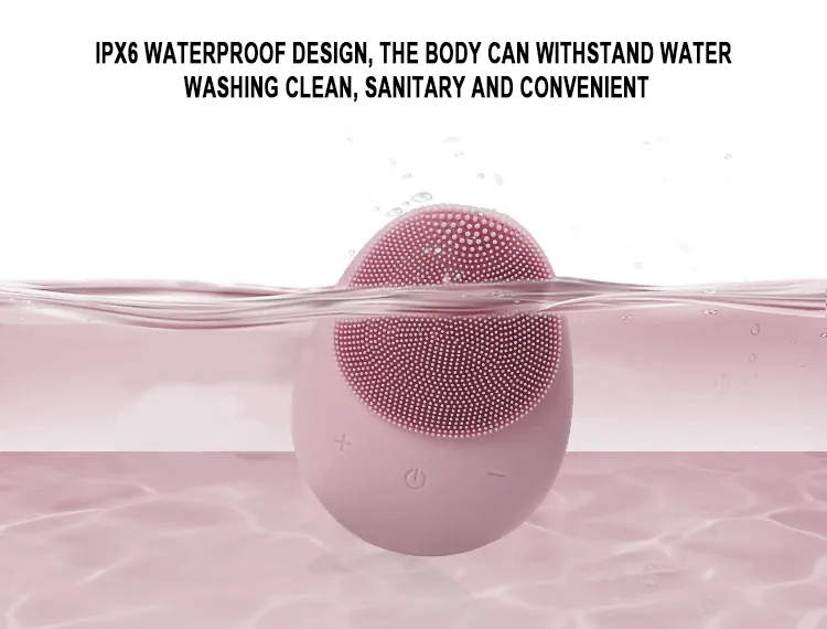Soft Silicone Facial Brush Deep Cleansing Gentle Exfoliating Massaging Vibrating Sonic Facial Cleansing Brush