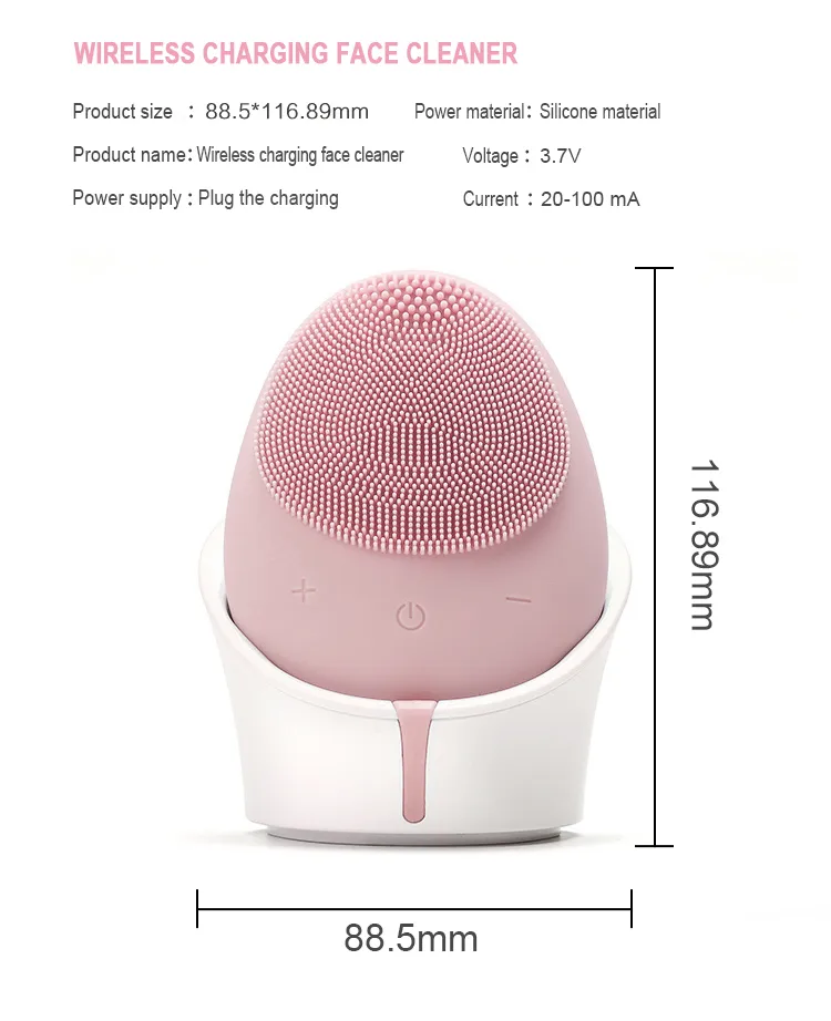Soft Silicone Facial Brush Deep Cleansing Gentle Exfoliating Massaging Vibrating Sonic Facial Cleansing Brush