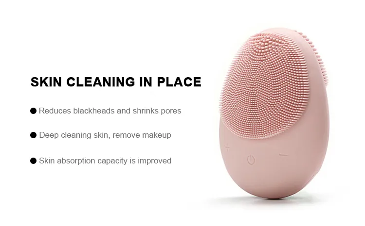 Soft Silicone Facial Brush Deep Cleansing Gentle Exfoliating Massaging Vibrating Sonic Facial Cleansing Brush