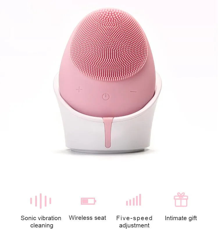 Waterproof Electric Face Deeply Cleaning Silicone Facial Sonic Cleansing Brush