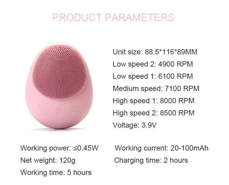 Waterproof Electric Face Deeply Cleaning Silicone Facial Sonic Cleansing Brush