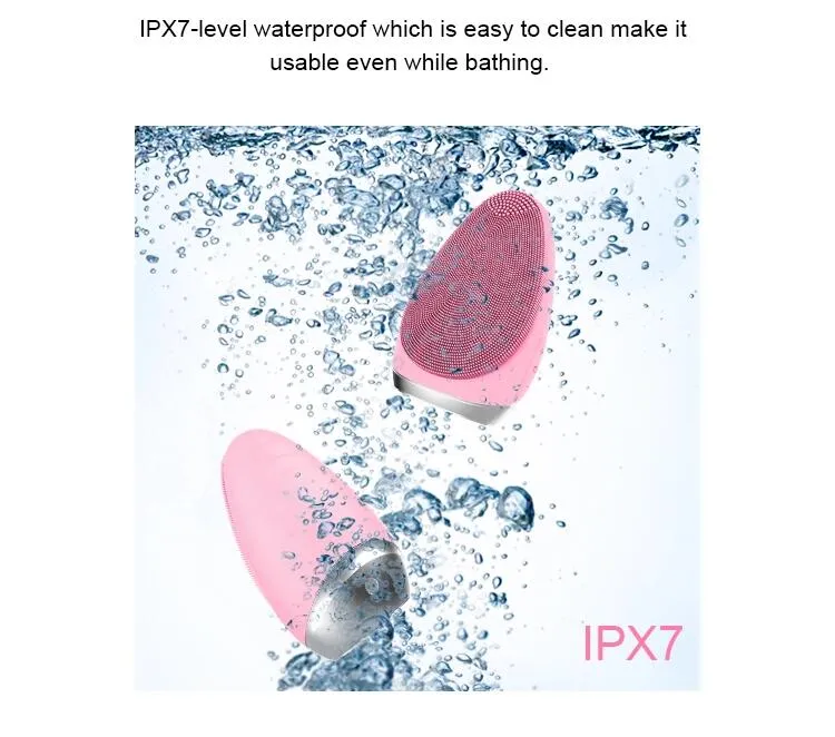 Waterproof Electric Skin Care Silicone Facial Sonic Cleansing Brush Deeply Face Pore Cleansing Brush