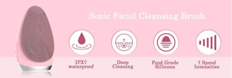 Waterproof Electric Skin Care Silicone Facial Sonic Cleansing Brush Deeply Face Pore Cleansing Brush