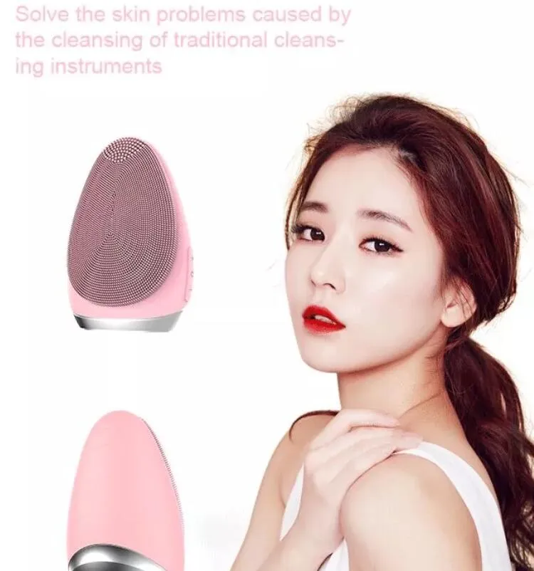 Waterproof Electric Skin Care Silicone Facial Sonic Cleansing Brush Deeply Face Pore Cleansing Brush