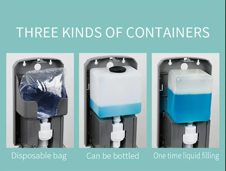 Wholesale School Hotel Hospital Wall Mounted Liquid Soap Dispenser Touchless Stainless Steel Floor Stand with Ad Board Automatic Hand Sanitizer Soap Dispenser